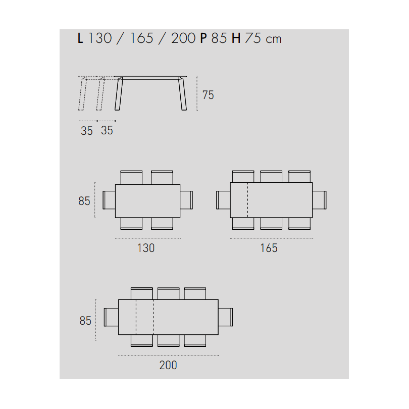 Tavolo allungabile DEIMOS 130 -... Tavolo allungabile DEIMOS 130 -...