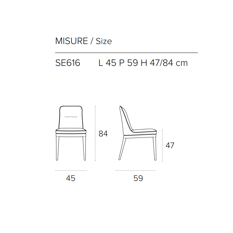 Sedia DALLAS con rivestimento in...