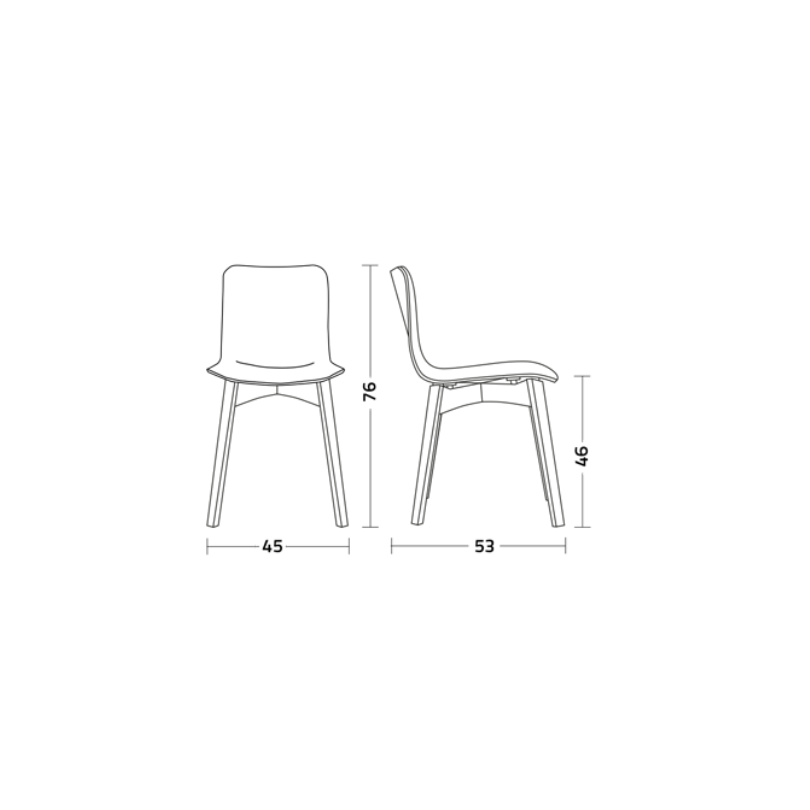 Sedia DANDY.W realizzata in legno di...