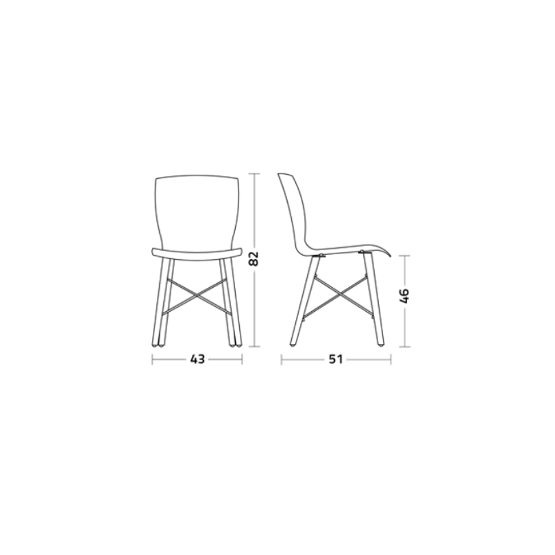 Sedia RAP WOOD struttura in legno di...