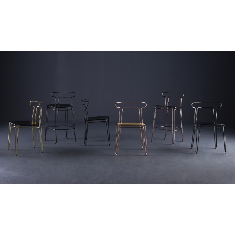 Sgabello JACKIE seduta in cuoio...