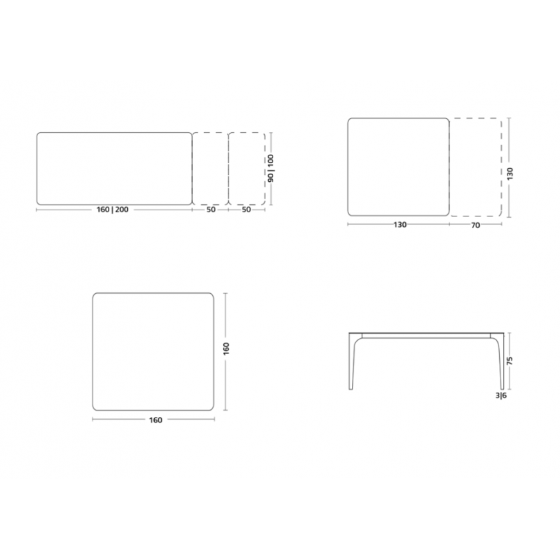 Tavolo allungabile CARGO struttura in... Tavolo allungabile CARGO struttura in...