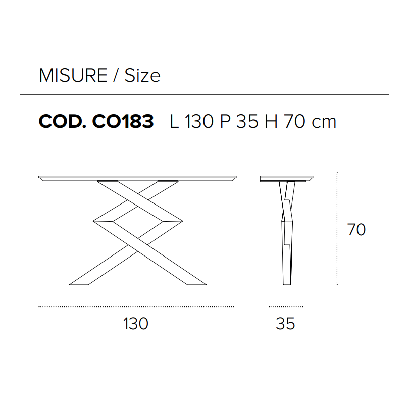 Consolle CROSS piano in gres/vetro...