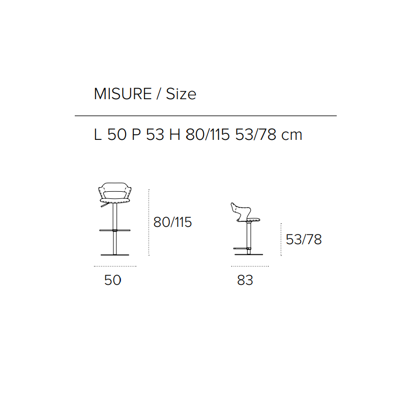 Sgabello regolabile SEATTLE con...