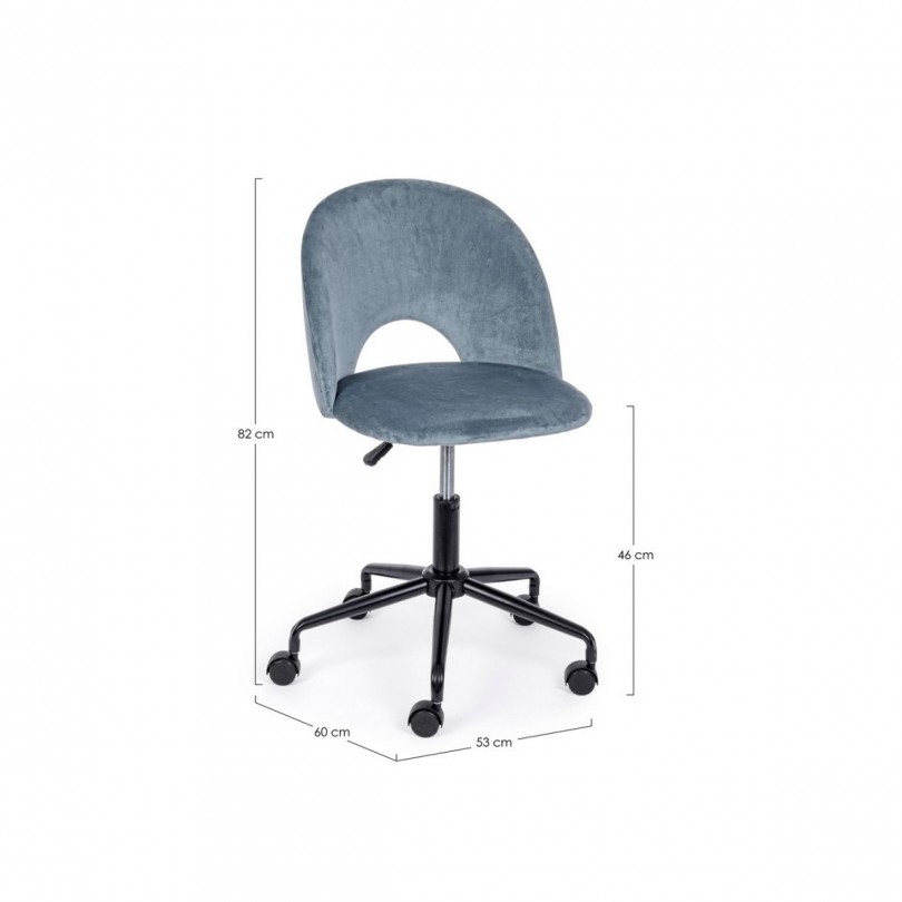 SEDIA UFF. LINZEY AZZURRO