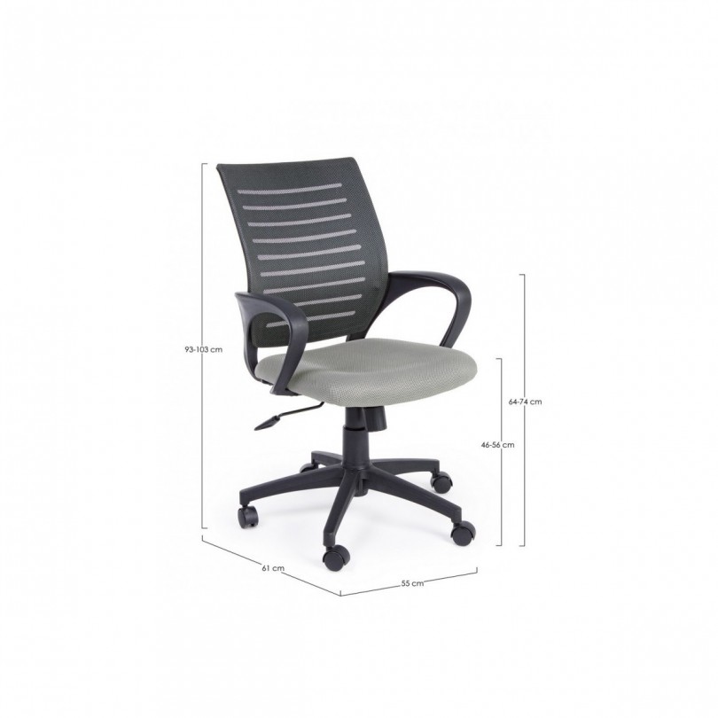 SEDIA UFF. C-BR MARION GRIGIO