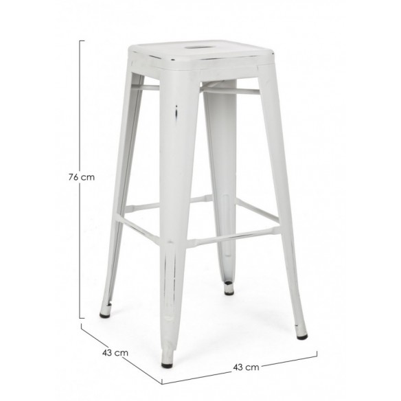 SGABELLO BAR MINNESOTA BIANCO ANTICO H76