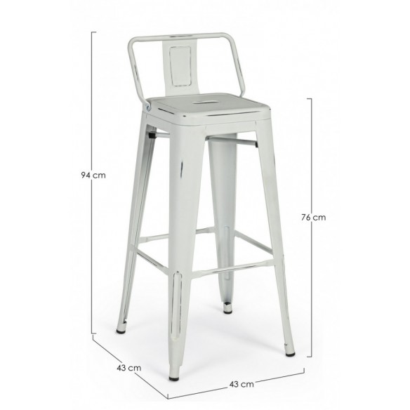 SGABELLO BAR NEW JERSEY C-SC BIANCO ANT.