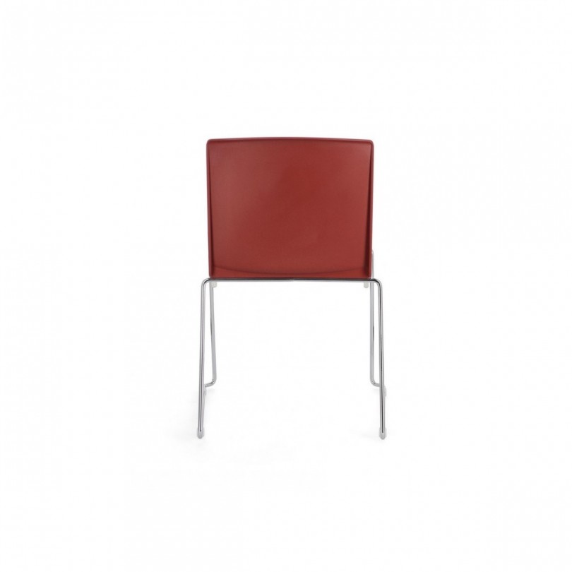 SEDIA GIULIA CROMO/ROSSO