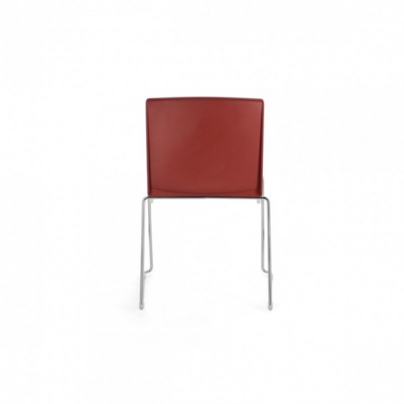 SEDIA GIULIA CROMO/ROSSO