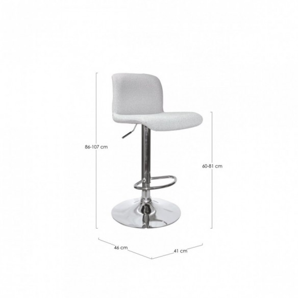 SGABELLO BAR RAFAEL CROMO-GRIGIO CHIARO SGABELLO BAR RAFAEL CROMO-GRIGIO CHIARO