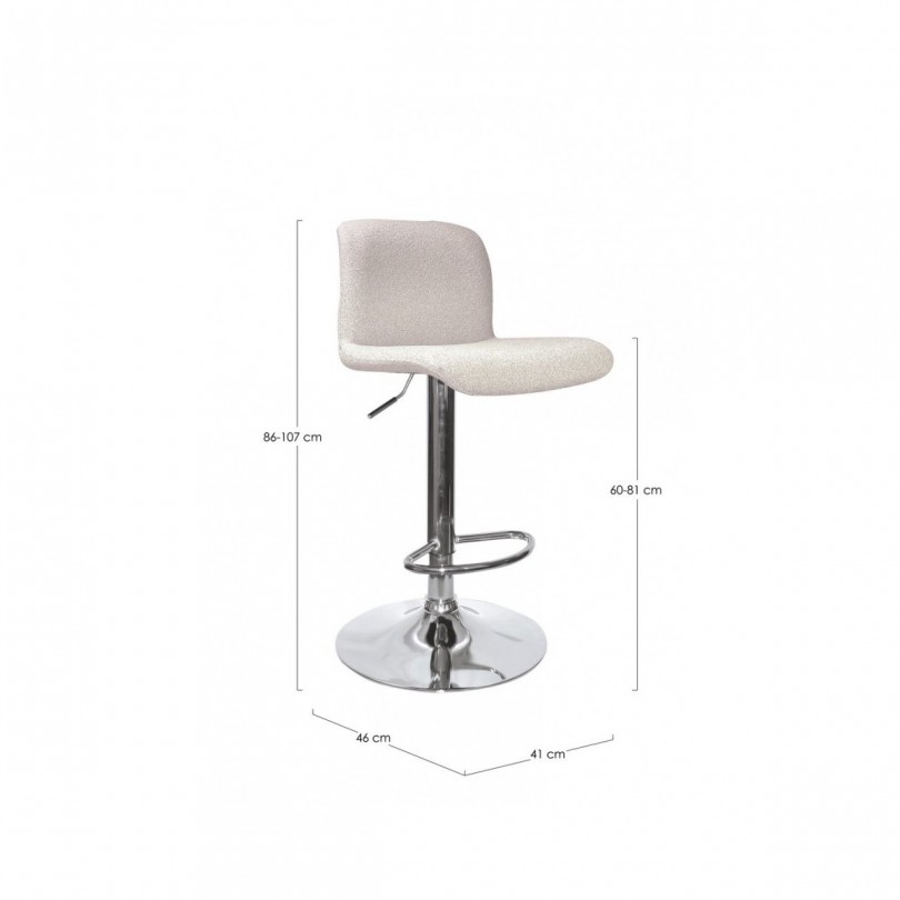 SGABELLO BAR RAFAEL CROMO-BEIGE