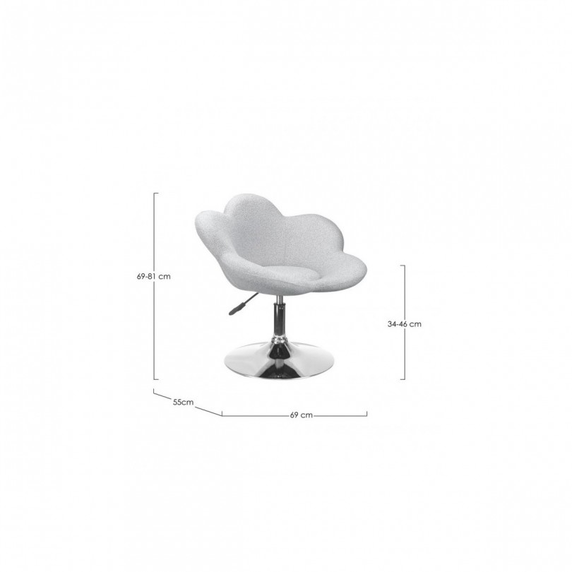 POLTRONCINA FLEUR CROMO-GRIGIO CHIARO