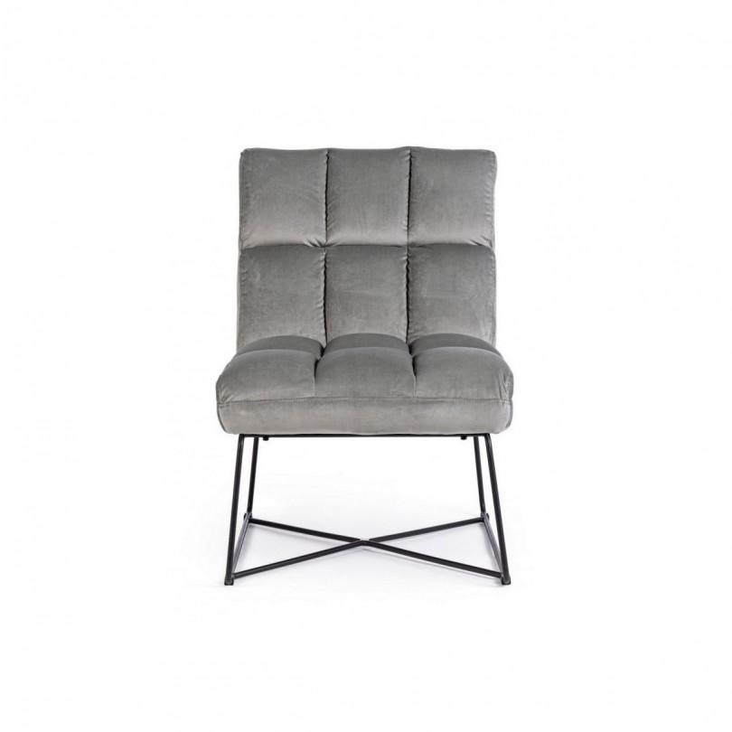 POLTRONA LIZZIE VELLUTO GRIGIO