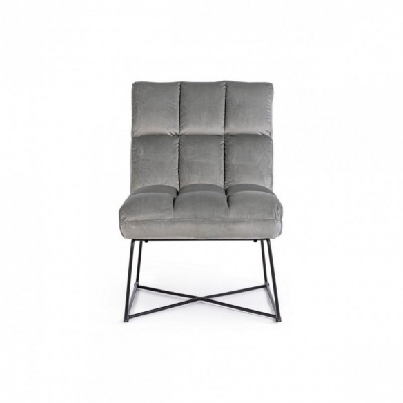 POLTRONA LIZZIE VELLUTO GRIGIO