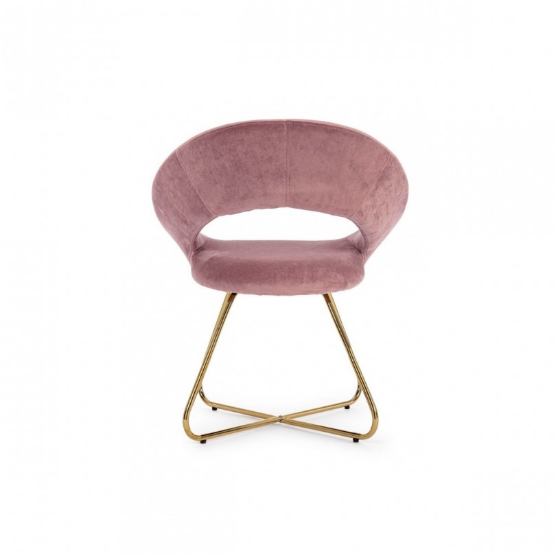 POLTRONA VANITY ORO VELLUTO ROSA
