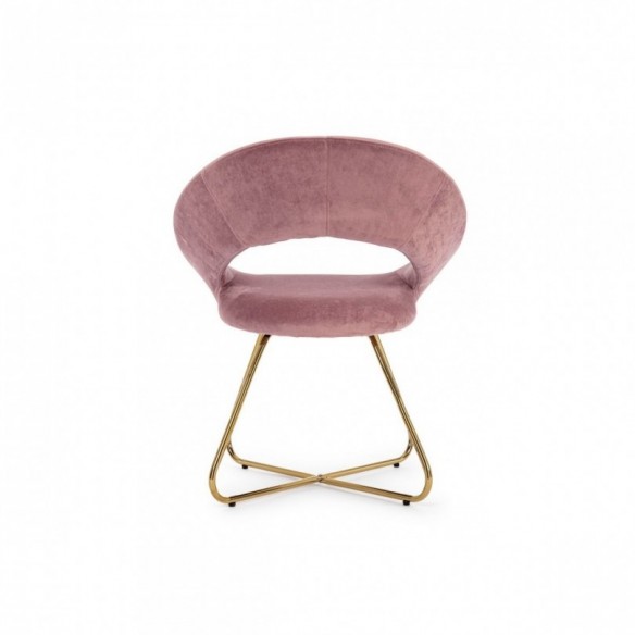 POLTRONA VANITY ORO VELLUTO ROSA