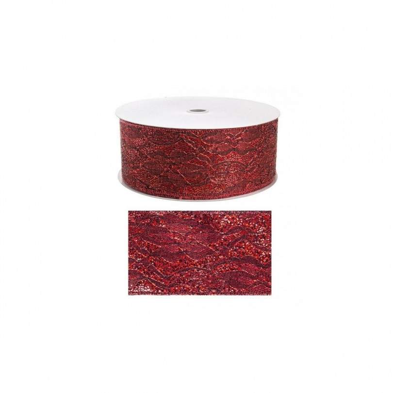 NASTRO MERLETTO C-LUSTRINO ROSSO 20M