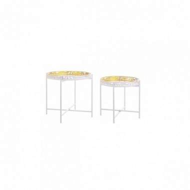 SET2 TAVOLINO ALIZEE BIANCO-ORO