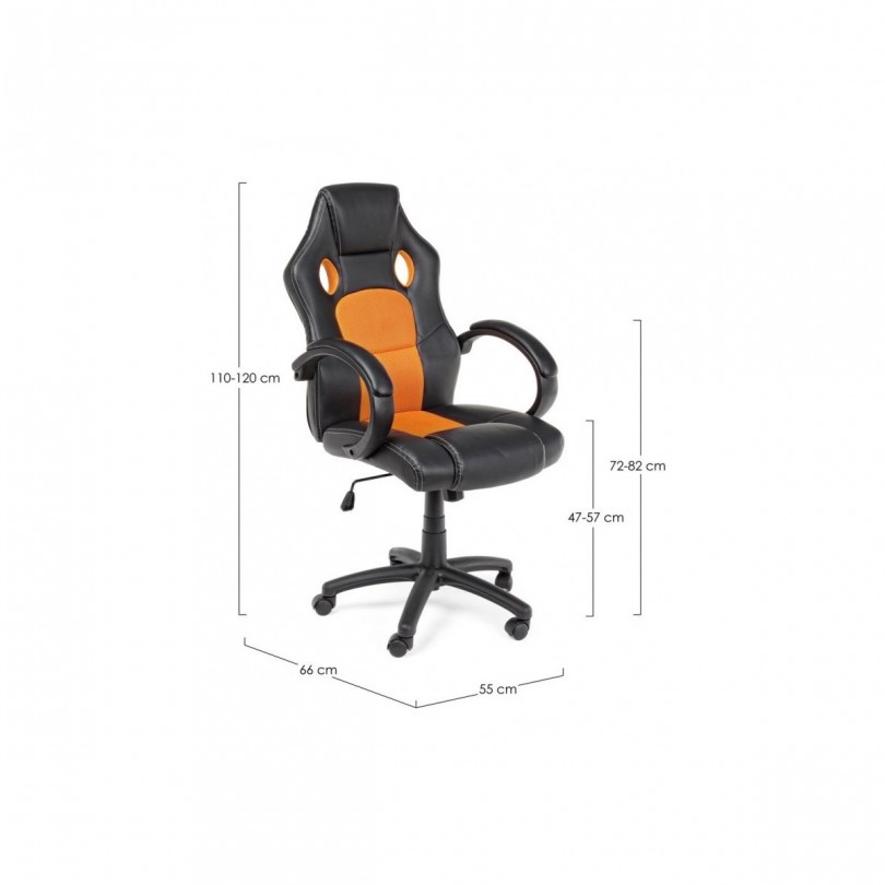 POLTRONA UFF C-BR RACING NERO-ARANCIO