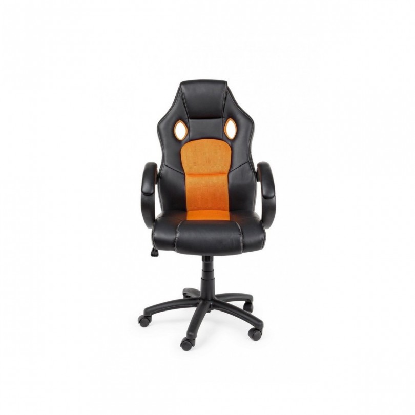POLTRONA UFF C-BR RACING NERO-ARANCIO
