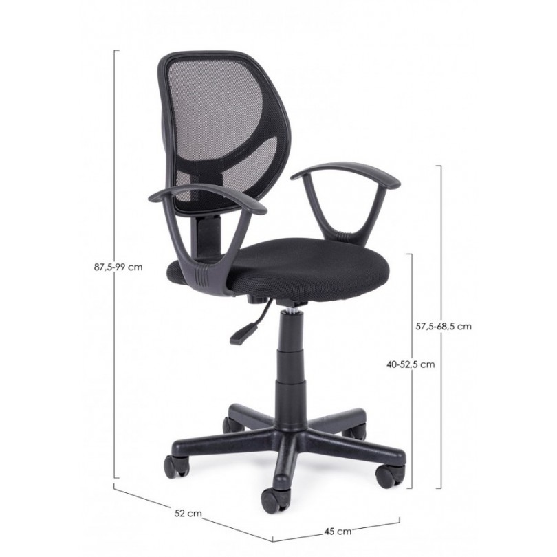 SEDIA UFFICIO ELLA NERO