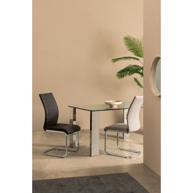 SEDIA MYRA PU GRIGIO SCURO