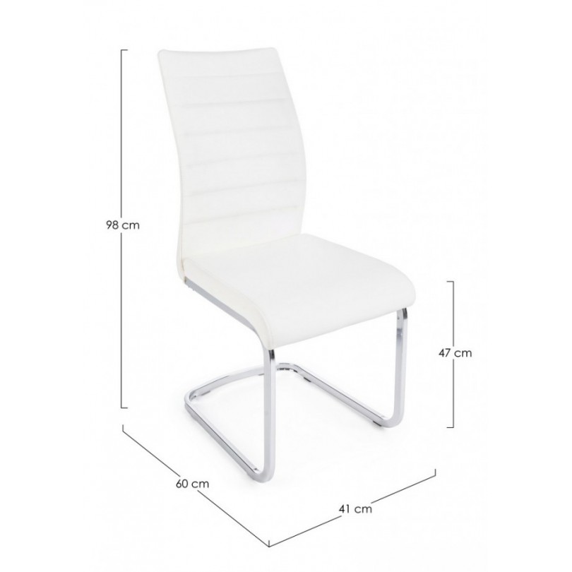 SEDIA MYRA PU BIANCO