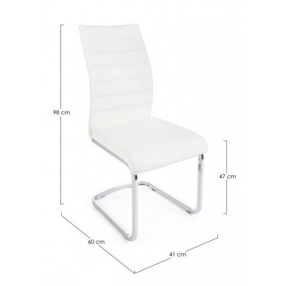 SEDIA MYRA PU BIANCO