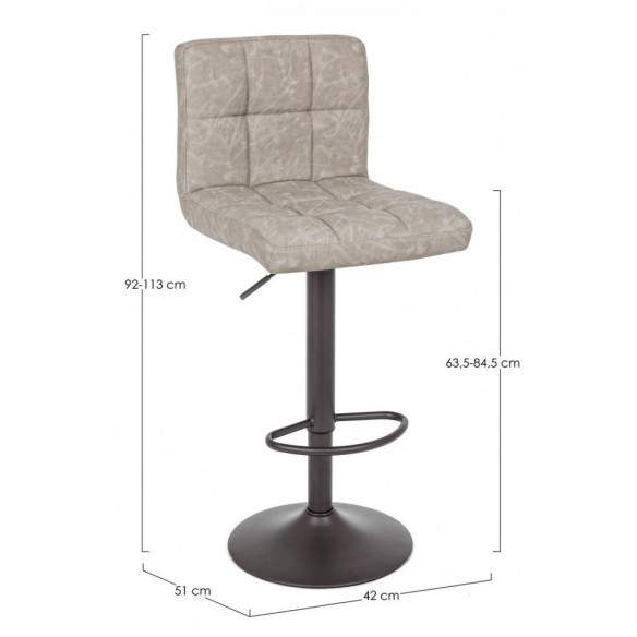 SGABELLO BAR GREYSON GRIGIO CHIARO VINT