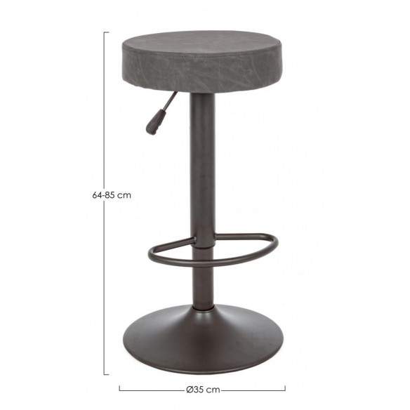 SGABELLO BAR PIPER GRIGIO SCURO VINTAGE SGABELLO BAR PIPER GRIGIO SCURO VINTAGE