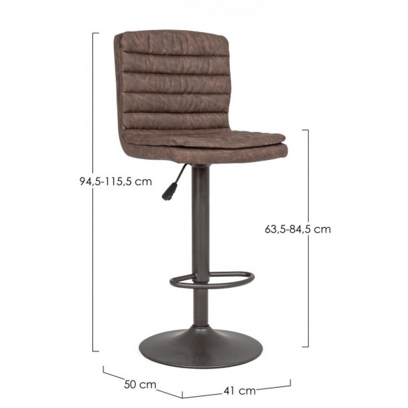 SGABELLO BAR CONNOR MARRONE VINTAGE