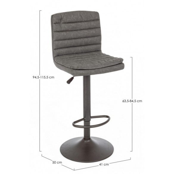 SGABELLO BAR CONNOR GRIGIO SCURO VINTAGE
