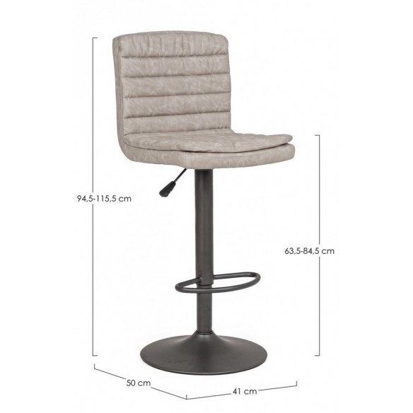 SGABELLO BAR CONNOR GRIGIO CHIARO VINT