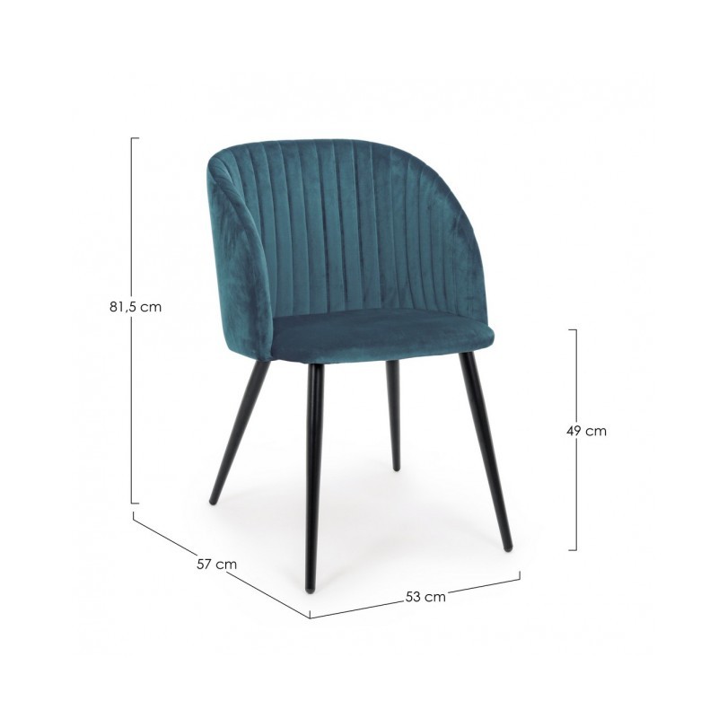 SEDIA QUEEN VELVET BLU