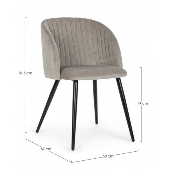 SEDIA QUEEN VELVET TORTORA SEDIA QUEEN VELVET TORTORA