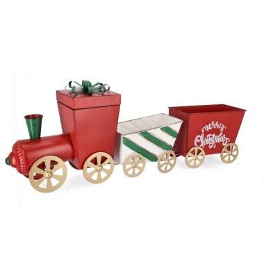 DECORAZIONE 2P SANTA CLAUS TRENO