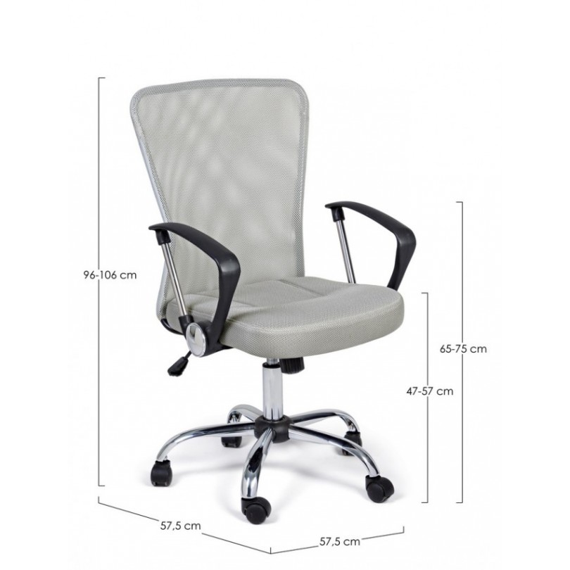 SEDIA UFFICIO C-BR BRISBANE GRIGIO CH