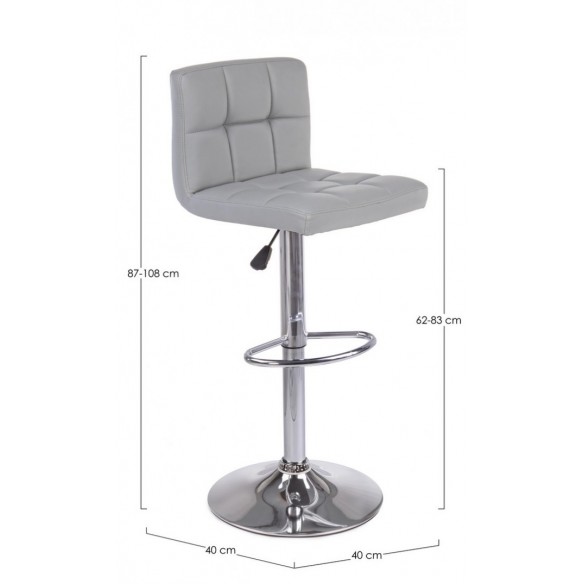 SGABELLO BAR MEMPHIS GRIGIO CHIARO