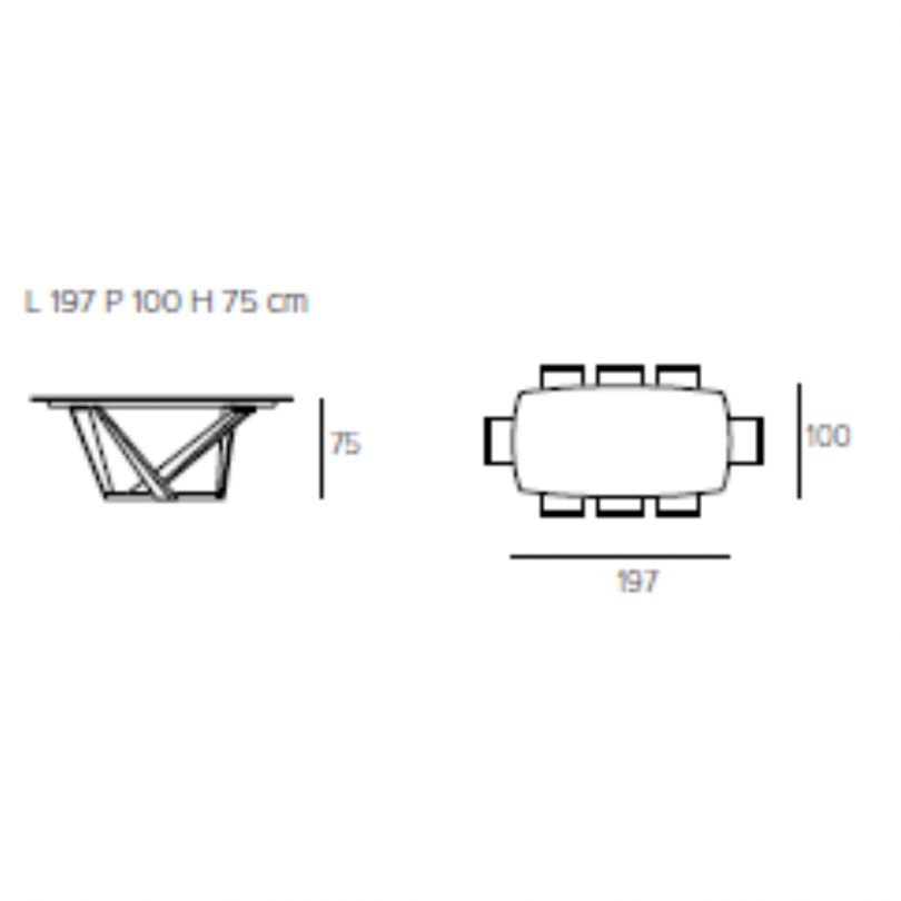 Tavolo fisso PRIAMO a botticella -...