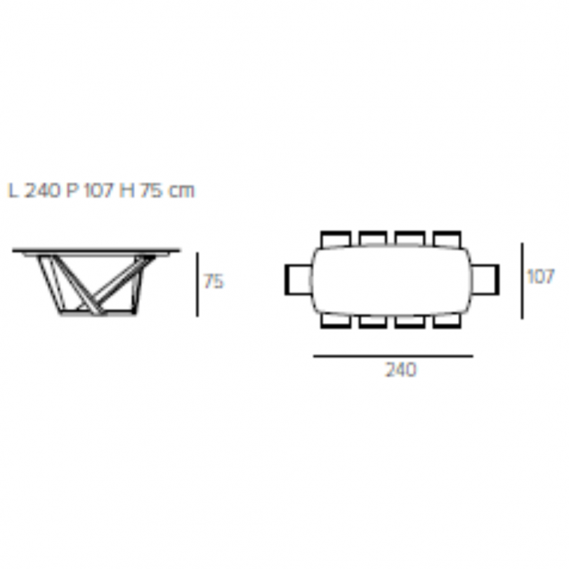Tavolo fisso PRIAMO a botticella -...