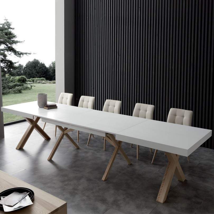 Tavolo Allungabile LEONARDO bicolor...