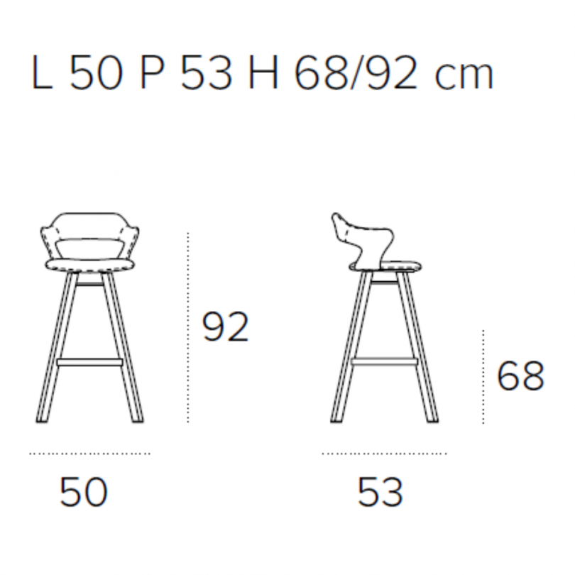 Sgabello fisso SEATTLE PLUS con...