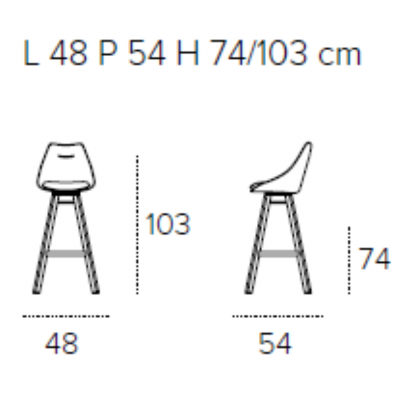 Sgabello fisso BILBAO TWIST con...