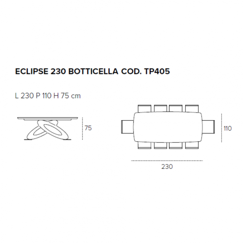 Tavolo fisso ECLIPSE a botticella in...