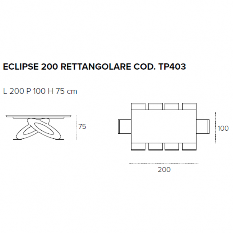 Tavolo fisso ECLPISE con piano...