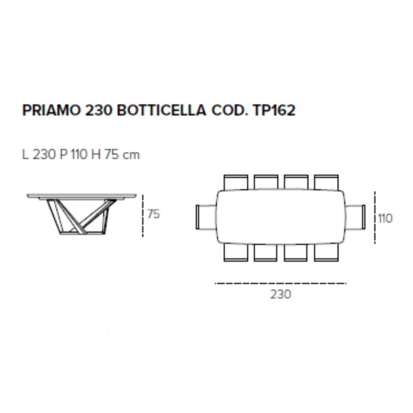 Tavolo fisso PRIAMO con piano a...