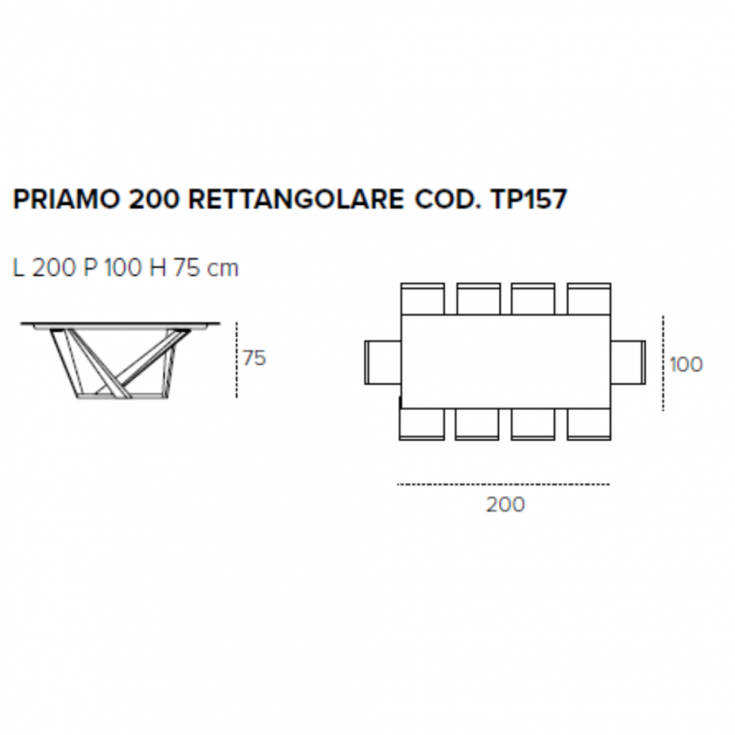 Tavolo fisso PRIAMO con piano...