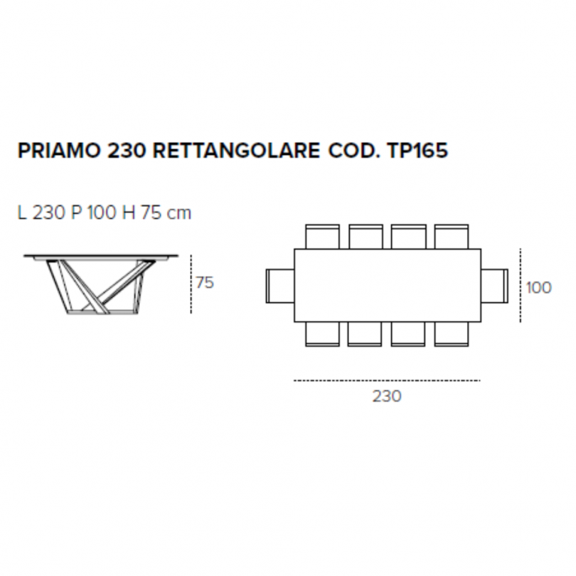 Tavolo fisso PRIAMO con piano...