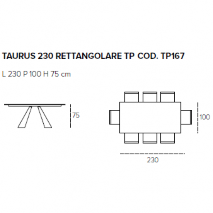 Tavolo fisso TAURUS rettangolare in... Tavolo fisso TAURUS rettangolare in...